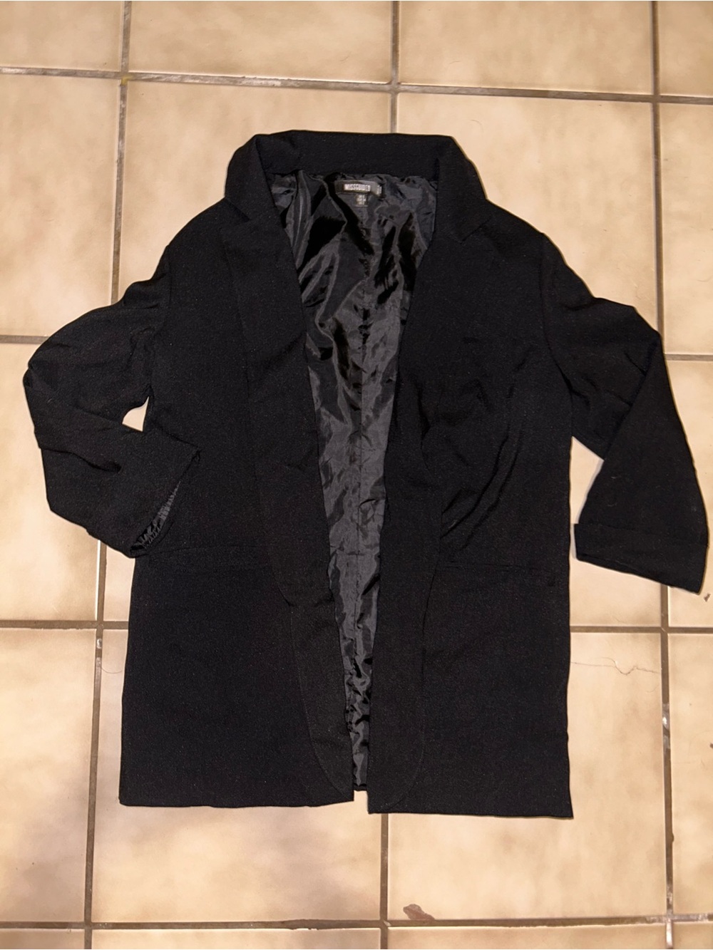 Missguided Black Open-Front Blazer Jacket
